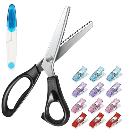 9 Pinking Shears Scallop Scissors Serrated Dressmaking Scissors for Fabric