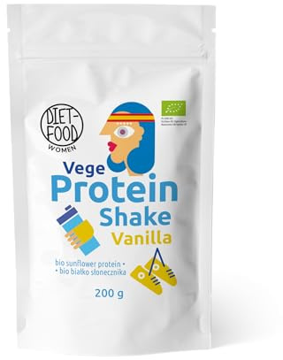 Diet-food - Bio Protein Pulver - Eiweiß Shake - Vegetarisch, Vegan - Eiweiß von Bio-Sonnenblumen - mit Erythrit - Eiweiss Protein Pulver 200g - mit Geschmack Vanille