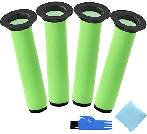 EATBALE Replacement Washable Dirt Bin Stick Filter for Gtech Air Ram MK2 K9 Cordless Vacuum Cleaner Filters, Accessoties 4 Dirt Bin Stick Filter 1 Cleaning Brush 1 Rag(4 Pack)