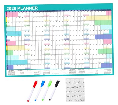 HOMSFOU Calendario Con Marcadores Planificador Mensual Anual Calendario De Oficina