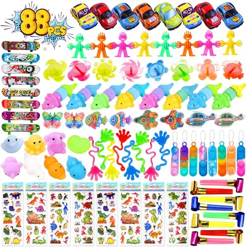 Vinvovojoy 88 Juguetes de Fiesta a Granel, Regalitos Cumpleaños Invitados Niños, Relleno Piñatas de Cumpleaños Infantil, Rellenar Bolsas de Fiesta, Premio a Salón de Clases el Colegio, Cajas de Premio