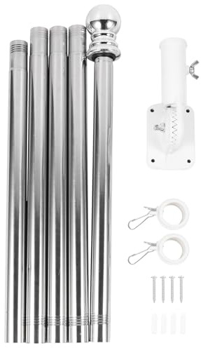 Yardenfun Kit Mât de Drapeau Mural INOX avec Base Lourde Rotative pour Usage Intérieur et Extérieur