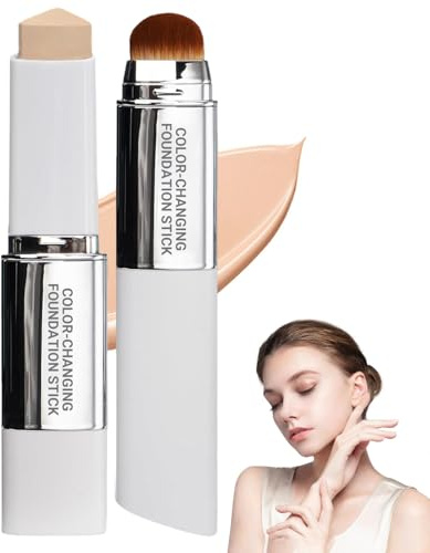 Clarea Fond de Teint 2-en-1 Avec Pinceau Intégré, 2026 Clarea Paris Fond De Teint Stick Coréen, Crème De Recouvrement Hydratante Et Légère, Long Tenue Résistant à L'eau (Couleur naturelle)