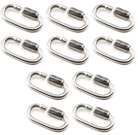M4 Edelstahl Kettenglied karabiner schlüsselanhänger mit Verschraubung (10 Stück)