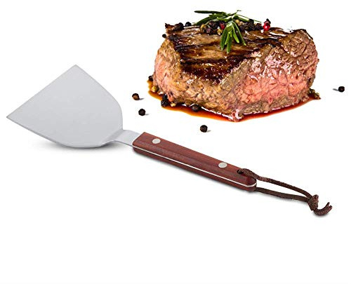 Espátulas Acero inoxidable Cocina Panqueque Filete Teppanyaki Pala Barbacoa Pala Mango de cocina Utensilio de cocina 85 Pala