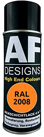 Vernice spray 4 in 1, RAL 2008, rosso chiaro, arancione chiaro.