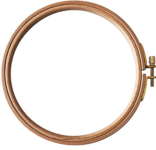 BabySnap Stickrahmen aus Holz mit Schraube aus Messing, rund, Sticken, verstellbar 4-11 Zoll (28cm)