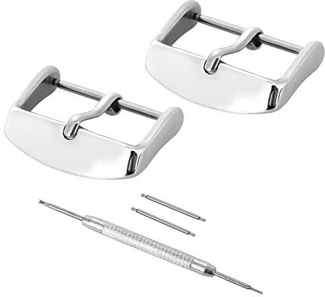 cobee Set di sostituzione della chiusura del cinturino dell'orologio, Sostituzione della fibbia dei cinturini per cinturini per orologi in acciaio inossidabile 2 pezzi per larghezza ansa 20 mm