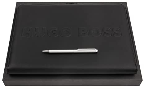 Hugo Boss Schreib-Set HPAB276B (Kugelschreiber & A4 Konferenzmappe) | Geschenkbox