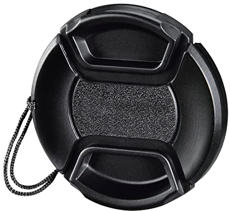 Hama Objektivdeckel 46mm „Smart Snap“ (für Kameras mit 46 mm Objektiv, mit Halter/Kordel/Band, Objektivschutz, Objektiv Abdeckung, als Ersatz, einfach zu befestigen, zum Klemmen, universal) schwarz