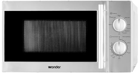 Wonder Microondas 20 Litros con Grill Inox WMW2700GX. 700W, Grill 1000W, 9 Programas, Modo Descongelación, Revestimiento Interior, Fácil Limpieza, Temporizador 35min.