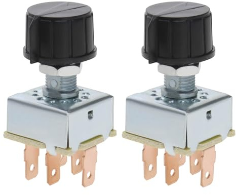 eMagTech 2 pezzi Manopola Rotante AC Aria Condizionata 3 Velocità Interruttore Ventola Aria Condizionata Controllo Rotazione Sostituzione Universale per Auto