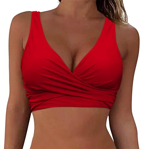 Haut de bikini pour femme Haut de bikini push-up Soutien-gorge de maillot de bain rembourré Séchage sportif Haut de bikini rembourré Dos nu Avec rembourrage sans armatures