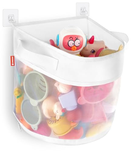 UNEEDE Organizador de Juguetes de baño, organizador de almacenamiento de juguetes bañera de 4 galones, soporte de juguetes baño de acceso rápido para bañera, organizador y almacenamiento de