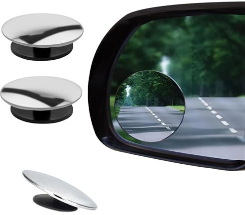 Blind Spot Mirrors Pack of 2 Round Frameless 360° Rotate Sway Adjustable Mirror for Cars HD Glass Convex Mirror RearView Universal for Car SUV Trucks Traffic Safety