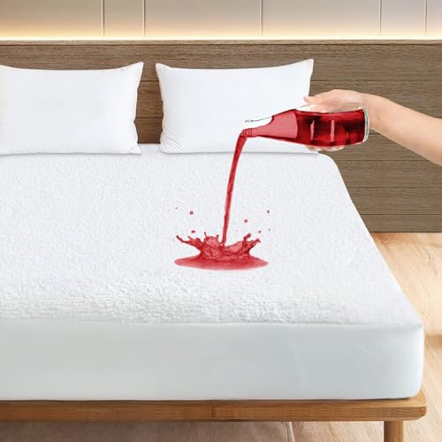 BedLooms Single Mattress Protector – 100% Waterproof Terry Towel Mattress Protector – 30cm Deep Soft Touch Quiet Feel Mattress Cover Hypoallergenic Hotel Quality Kids Protection Mattress Pad