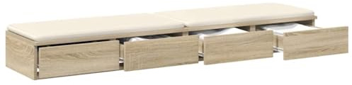 vidaXL Cajones de Cama con cajón Roble Sonoma 140 x 36,5 x 16,5 cm, Amplio Almacenamiento, decoración Minimalista, Unidad Moderna para el Dormitorio, cajón con función Push-to-Open