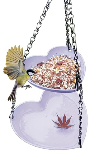 Jlobnyiun Bain d'oiseaux,Combiné Distributeur et Baignoire pour Oiseaux Sauvages | Plateau Résistant aux Intempéries pour Jardin Balcon Terrasse Observation des Oiseaux