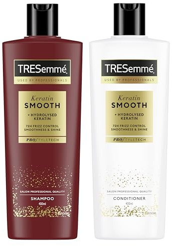 TRESemmé Shampooing et après-shampooing Keratin Smooth Routine de soins capillaires avec kératine hydrolysée 400 ml + 400 ml 2 pièces