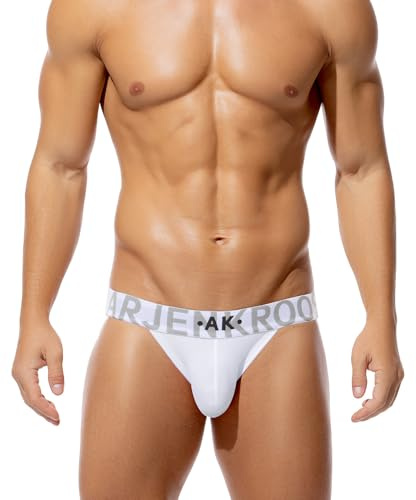 Arjen Kroos jockstrap män bomull suspensorium män string tanga andas sexiga underkläder för män sport kalsonger, Vit, XL