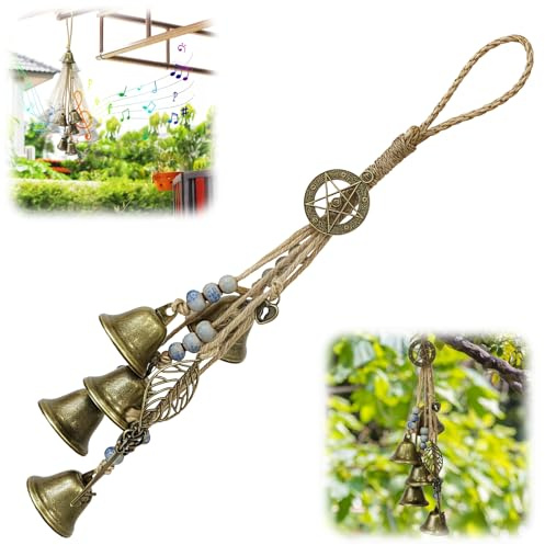 Hexenglocken Garten Windspiel windspiele für draußen hängend,Windspiel Garten Metall,Segen Glocke,klangspiel garten,für drinnen und draußen Veranda Garten Fensterdekoration Terrasse und Heimdekoration