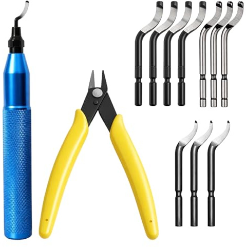 Strumento di sbavatura con 10 lame diverse, sbavatore stampante 3D per plastica, accessorio per strumenti stampante 3D con pinza da taglio laterale per lavori fai da te modellismo plastica