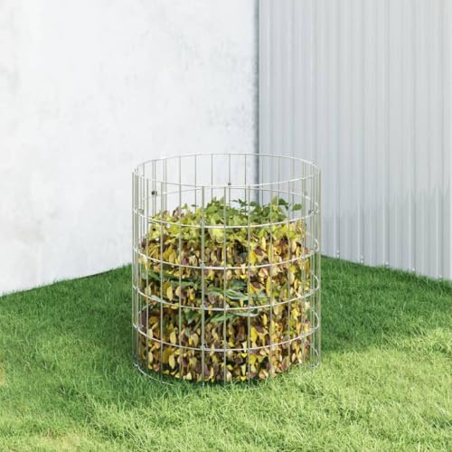 Runheo Composteur de jardin en acier galvanisé Ø 50 x 50 cm - Bac à compost avec design en grille pour déchets de jardin, fertilisation, circulation de l'air, balcon, terrasse, parterre, humus