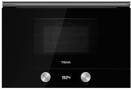 Teka ML 8220 BIS L - Microondas de Integración + Grill, Urban Colors Edition, con Base Cerámica, 5 Niveles de Potencia, 9 Menús de Acceso Directo, Color Cristal Negro