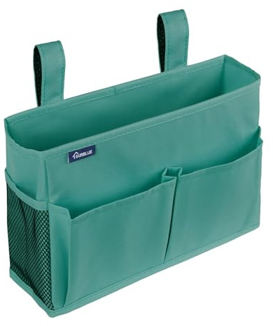 Surblue Caddy Hanging Organizer Bedside Storage Bag for Bunk and Hospital Beds, Teal, Small