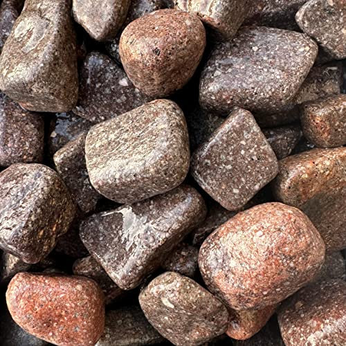 Ciottoli Decorativi per Giardino Sassi in Porfido Marrone Creazione Aiuole Granulometria 25-40mm Confezione 25kg