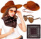 JeVenis Braun Cowboy Hut Damen Partybrille Accessoires Cowgirl Hut Cowboy Hut für Erwachsene Rodeo Reiter Wilder Westen Kostü Karneval Mottoparty