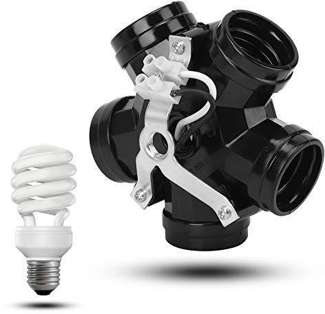 MOUMOUTEN 2Pcs Portalampada di Conversione a 5 Teste, Adattatore Per Lampada Splitter con Presa E27, Accessori Per L'illuminazione Fai-da-te Parti Portalampada Per Luce a Incandescenza 220V-250V