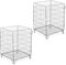 Relaxdays Compostiera in Metallo, Set da 2, per Compost da Giardino, Cesta per Foglie e Fogliame, 68 x 46 x 46 cm, Nero, Acciaio