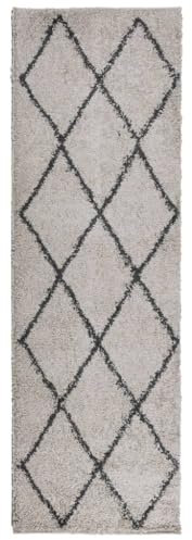 vidaXL Alfombra de Pelo Largo Moderna, Tapete de Calefacción por Suelo Radiante, Alfombrilla Esponjosa, Decoración para Pasillo, Beige y Antracita