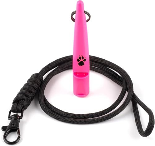 The Dog Lady (TDL) Sifflet pour Chien TDL avec Cordon utilisé pour Le Rappel et Le Dressage des Chiens Longue Distance, Bonne fréquence pour la Plupart des Races (Rose Vif)