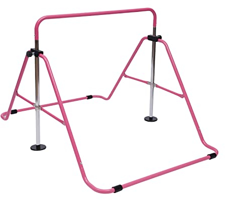 MEHOOSPVN Barre de gymnastique pour enfants avec barre horizontale pliable réglable en hauteur - Équipement de gymnastique - Barre de gymnastique stable pour l'intérieur et l'extérieur - 100 kg