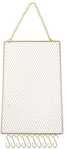 XANHOY Support de boucles d'oreilles rectangulaire en métal à suspendre au mur - Présentoir à bijoux exquis avec crochet pour boucles d'oreilles pendantes - Organisateur de bijoux décoratif