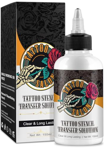Tatueringsöverföringsgel 150 ml - perfekta överföringar med hudvänliga mönster - hållbart och tydligt mönster, inte lätt att radera - vegansk gel tatueringstillbehör