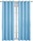 Flei Vorhänge Schlafzimmer, Blickdichte Gardinen Hitzeschutz Thermogardine für Schlafzimmer Wohnzimmer-140x160cm-Hellblau-(B x H) 1er Set