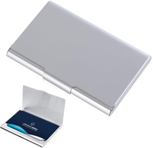 OUDQFCJ Visitenkartenetui, Edelstahl, Aluminiumetui, Superleichter Visitenkartenhalter, Kartenetui für Damen und Herren