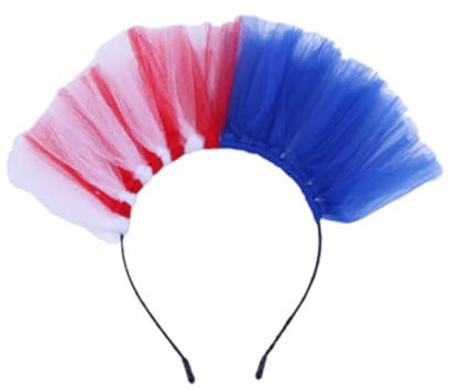 Hrtyvhin Independence Day Célébration Bandeau Carnaval Patriotique Trois Grille de Couleur Coiffure Famille Gâteau Juillet 4. Coiffe