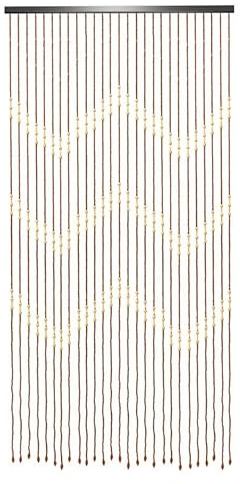 Repomanda Cortina De Cuentas De Madera Y Bambú, 27 Hebras, Cortina Decorativa De Perlas Retro, Separador para Puertas, Balcón E Interiores, 90 X 175 Cm