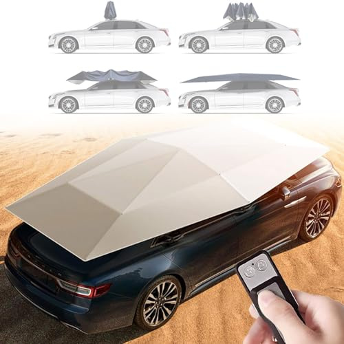 VNATWGOO Vollautomatischer Auto-Sonnenschirm, Elektrisches Universal-Dachzelt, FüR Limousinen, Suvs, Mpvs, Faltbar, Abnehmbar,Gray-4.2m