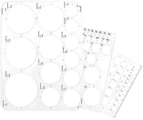 NoxWisp Flexible Circle Template Kit (3 Pcs) with 3 Sizes of Clear Stencils – Measuring Ruler for Drawing, Painting & Building Formwork