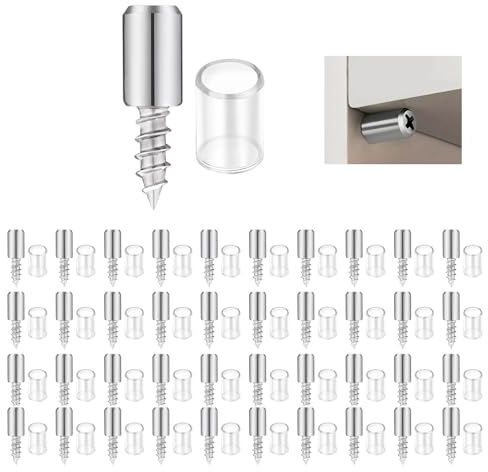 40 stycken golvstöd, hyllstöd med gummiskydd, glasgolvstöd, hyllstöd för skruvning, för möbler, skåp, bokhyllor och vinkylare, lätt att installera