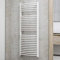 Schulte Bad-Heizkörper München Rund, 121 x 50 cm, 645 Watt Leistung, Anschluss unten, alpin-weiß, Heizkörper für Zweirohr-Systeme
