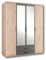 Stella Trading CHICAGO Eleganter Kleiderschrank mit viel Stauraum - Vielseitiger Drehtürenschrank in Artisan Eiche Optik und Absetzungen in Anthrazit - 156 x 197 x 54 cm (B/H/T)