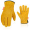 Vgo... 1 Paar Sicherheits-Arbeitshandschuhe, Gartenarbeit-Handschuhe, Rigger Handschuhe, Bauhandschuhe,Leder, Männer(CB9501)
