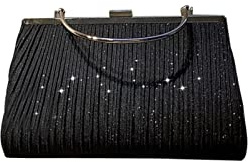 CORIOS Clutch de Lentejuelas para Mujer Bolso de Fiesta Brillante Bolsa de Noche Lujoso Bolso de Hombro Bolso de Boda Elegante Bolsos Bandolera para Fiesta Graduación Banquete Boda Negro