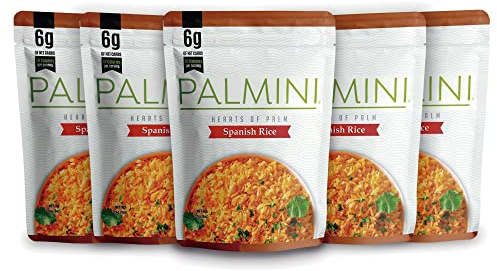 Palmini Spanish Rice | Low-Carb, Low-Calorie Hearts of Palm Rice | Keto, Gluten Free, Vegan, Non-GMO | As seen on Shark Tank | (8 Ounce Pouch - Pack of 6)
